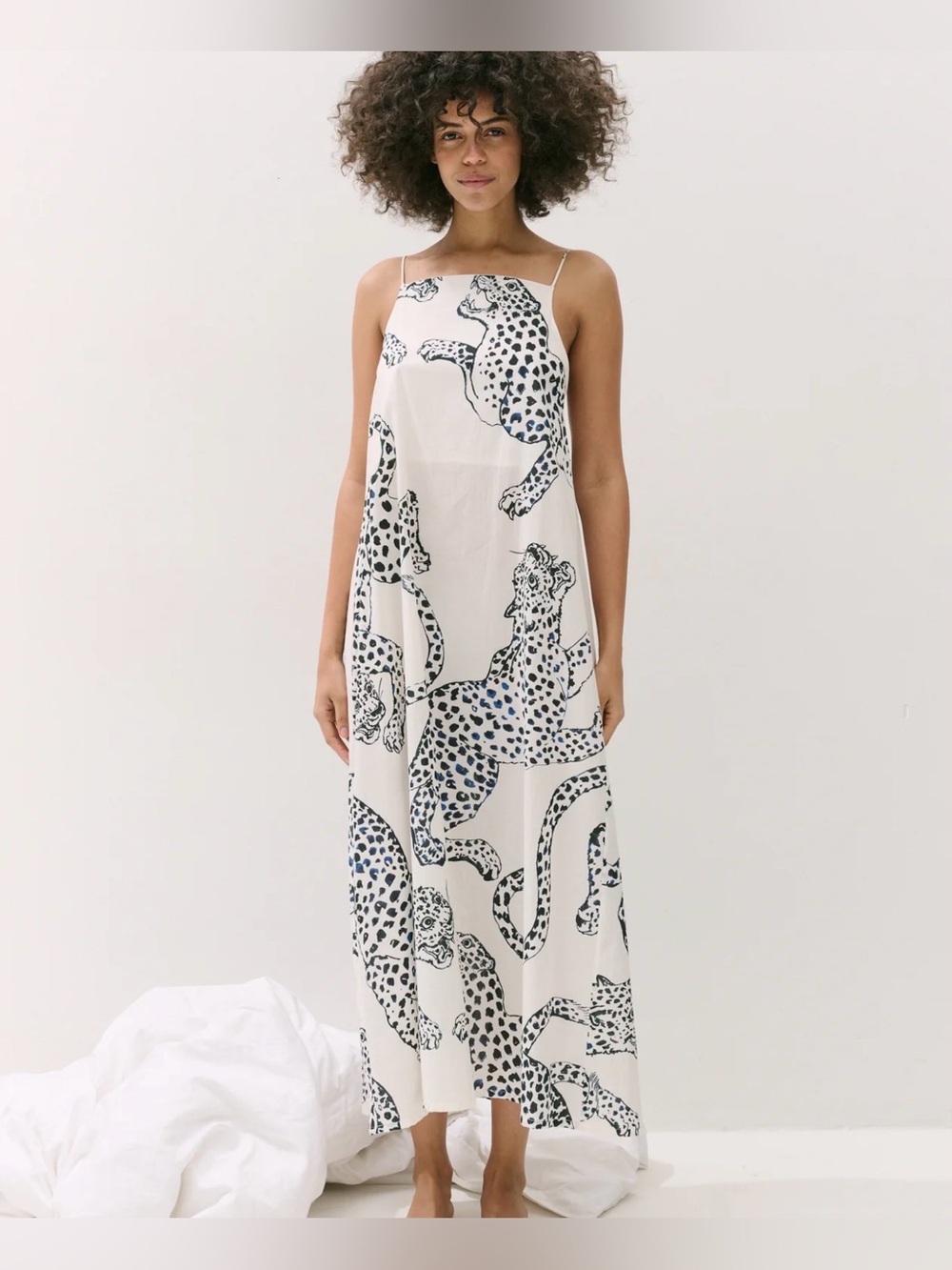 Desmond & Dempsey The Jag Cream Square Nightie Dress